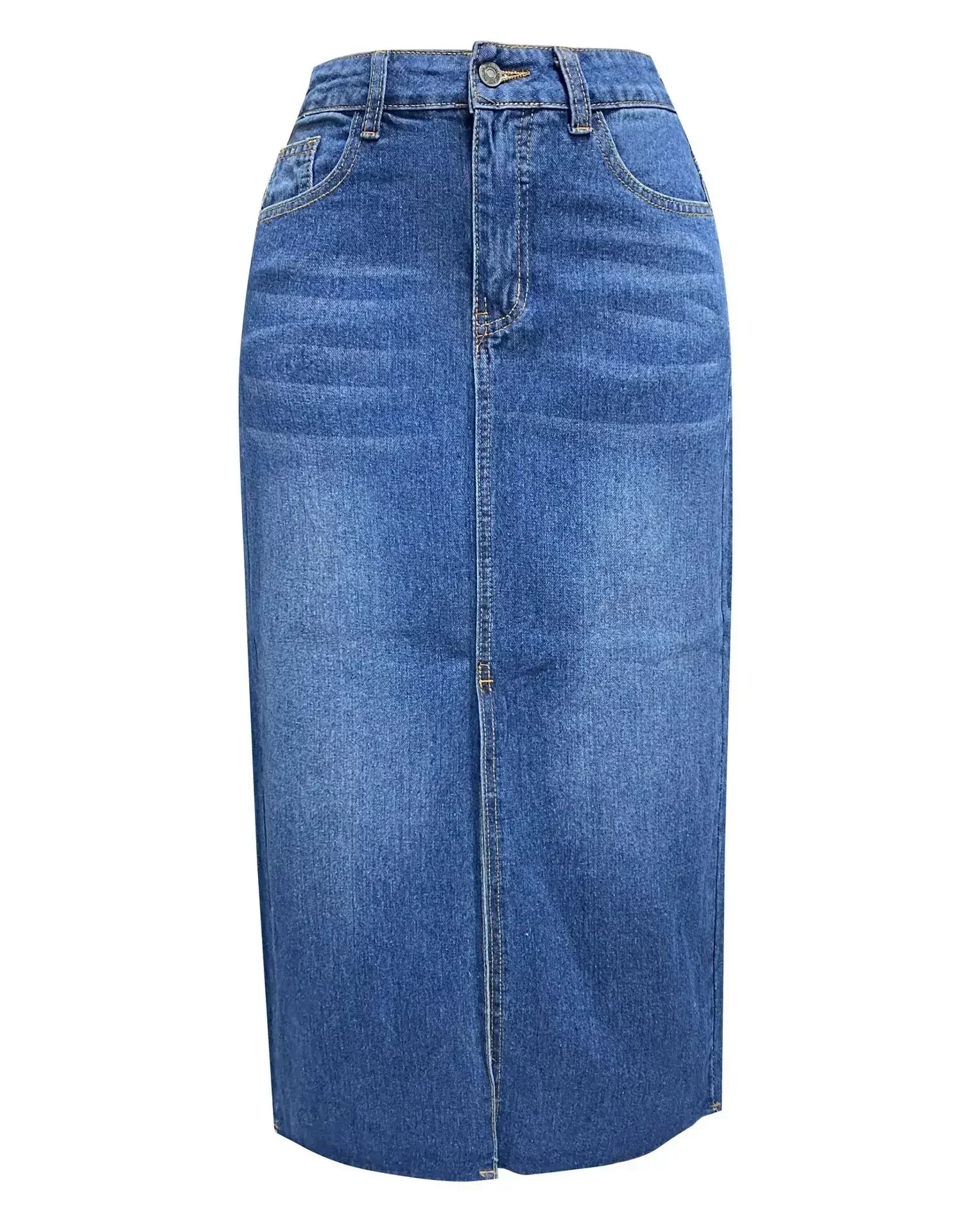 AmyVictoria | Classic High-Waist Denim Skirt