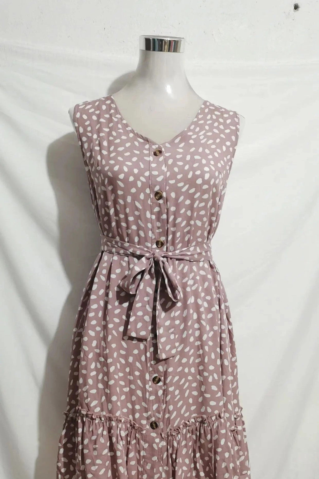 Lace Up Printed Mini Dress