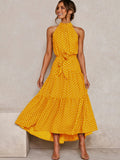 Manuela Aesthetic Summer Dress with Polka Dot Print Shine Into Chic Silhouette Collection