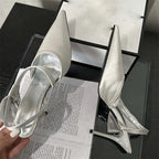 Spring Fashion Pleated Hollow Women Pumps with Pointed Toe and Low Thin Heels