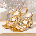 Metal High Heels Gladiator Sandals for Women Summer