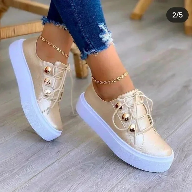 | Orthopedic Round Toe Platform Sneakers