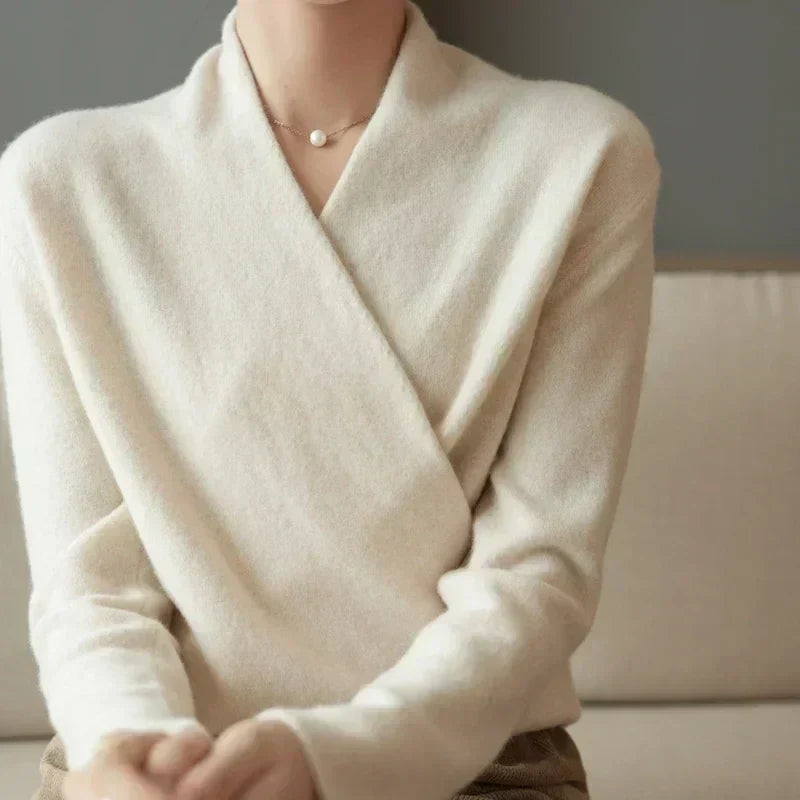 | Women's Wrap Neck Knit Top