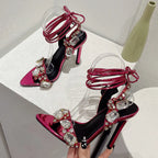 Summer Rhinestone Stiletto Sandals for Women