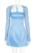 Elegant Long Sleeve Strapless Backless Mini Dress