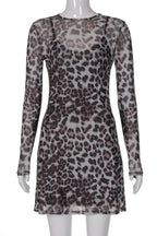 Two-Piece Sheer Long Sleeve Mini Dress