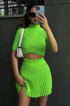 Short Sleeve Two-Piece Mini Dress