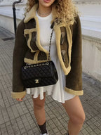 Vintage Women Jacket 2024 Ladies Wool Warm Casual Long Sleeves Thick Ropa De Mujer Knitted Jacket For Women's Clothes
