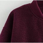 Casual Zipper Long Sleeve O-neck Coat for Women Spring New Solid Loose Female Jacket Vintage Ladies Outwear Top High Street