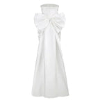 Beauty Of You Oversized Bow Satin Mini Dress