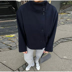 Stylish Versatile Jacket Stand-collar Women's Classic Casual Mature Elegant 2025 Autumn Coat Trend Edgy High-quality Street Wear