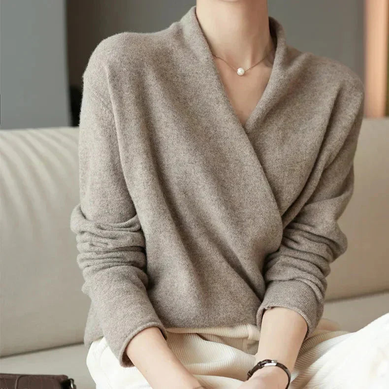 | Women's Wrap Neck Knit Top