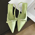 Elegant Fashion Bow Pointed Toe Women Pumps for Party Dress Prom with Low Heels