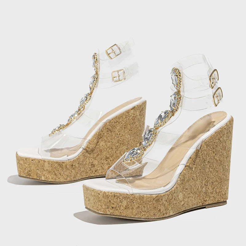 Solid Platform Wedges Open Toe Women Sandals for Summer