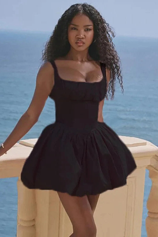 Slim Spaghetti Strap Sleeveless A-Line Mini Dress