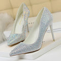 Rhinestone High Heel Wedding Pumps - 10 cm Heel