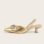 Crystal Bowknot Low Heel Women Pumps