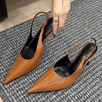 Spring Sexy Pointed Toe Women Pumps with Thin Low Heels