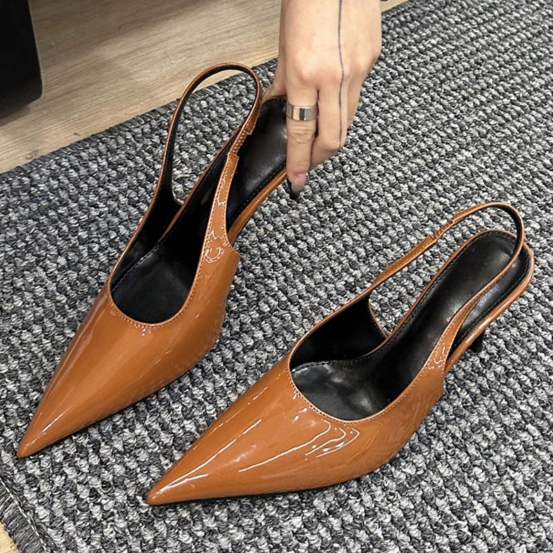 Spring Sexy Pointed Toe Women Pumps with Thin Low Heels