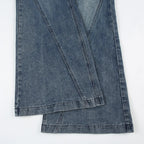 Y2K Low Waisted Washed Flare Jeans Korean Streetwear Blue Slim Fit Denim Pants Fashion Lady Casual Boot Cut Trousers