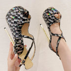 Peep Toe Hollow Out Platform Sandals with Super Stiletto Heels