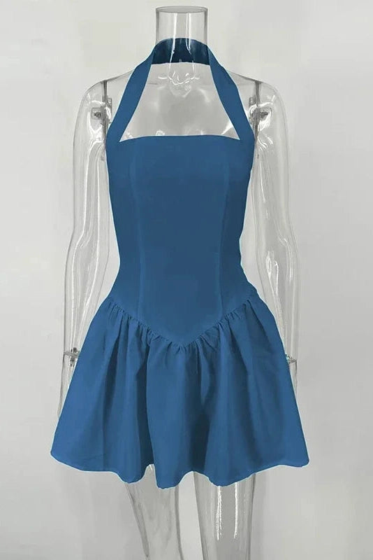 Elegant Backless Strapless Pleated Mini Dress
