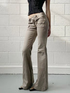 Slim Fit Simple Flared Pants Women High Fashion Causal England Style All-Match Basic Jeans Classical Clothing