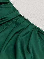 Giovanna Halter Satin Gown Dress with High Slit
