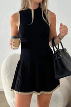Sleeveless High Waist Mini Dress