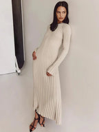 Diana Timeless Knitted Dress with Lacing Elevated Occasion Wear