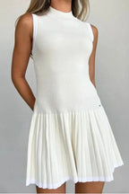 Sleeveless Pleated Mini Dress