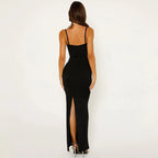 Lace Sweetheart Neck Spaghetti Strap Bodycon Maxi Dress