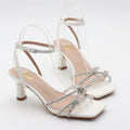 Rhinestone Summer Sandals with High Heels