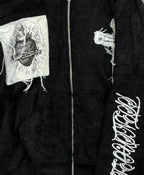Embroidered Cross Zip Up Hoodie