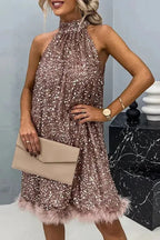 Glitter A-Line Mini Dress