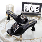 Women's summer sandals with thin high heels