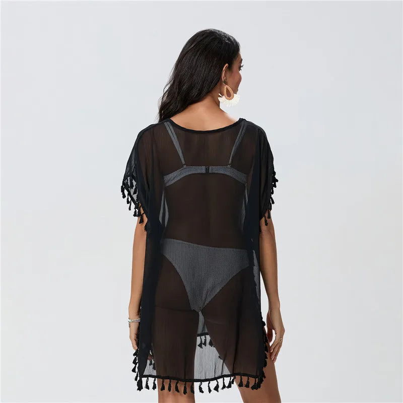 Patricia Minimalist Lace Beach Dress with Details Evening Wear Edit