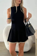 Sleeveless High Waist Mini Dress