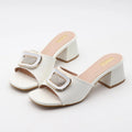 Metal Square Buckle Slippers for Plus Size Women, Perfect for Summer