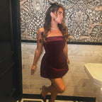 Strapless Satin Band Velvet Panel A-Line Mini Dress