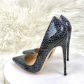 Black Patent Pointy Toe High Heel Celebrity Party Shoes