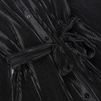 Magical Pleated Button Up Shirt Mini Dress