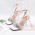 Rhinestone High-Heeled Sandals for Summer
