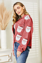 Blue Zone Planet | Sequin Raw Hem Jacket