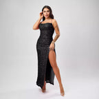 Sequin Formal Dress Sleeveless Split Dress