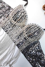 Sequins Chain Tassel Cami Top