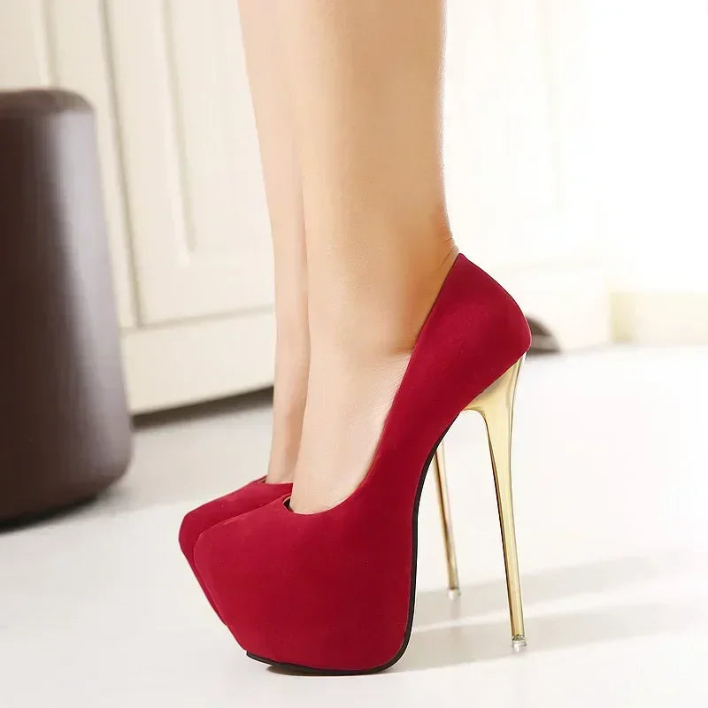 Sexy Club Black High Heel Waterproof Stripper Flock High Heel