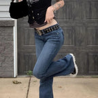 DressBetty - 2024 Sexy Blue Bell Bottom Boot-cut Fashion Streetwear Jeans