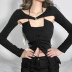 DressBetty - 2024 Sexy Vintage Long Sleeve Slim T-Shirt