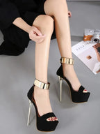 Glamorous Sexy Women__ 16CM High Heel Summer High Platform Open Toe High Heel